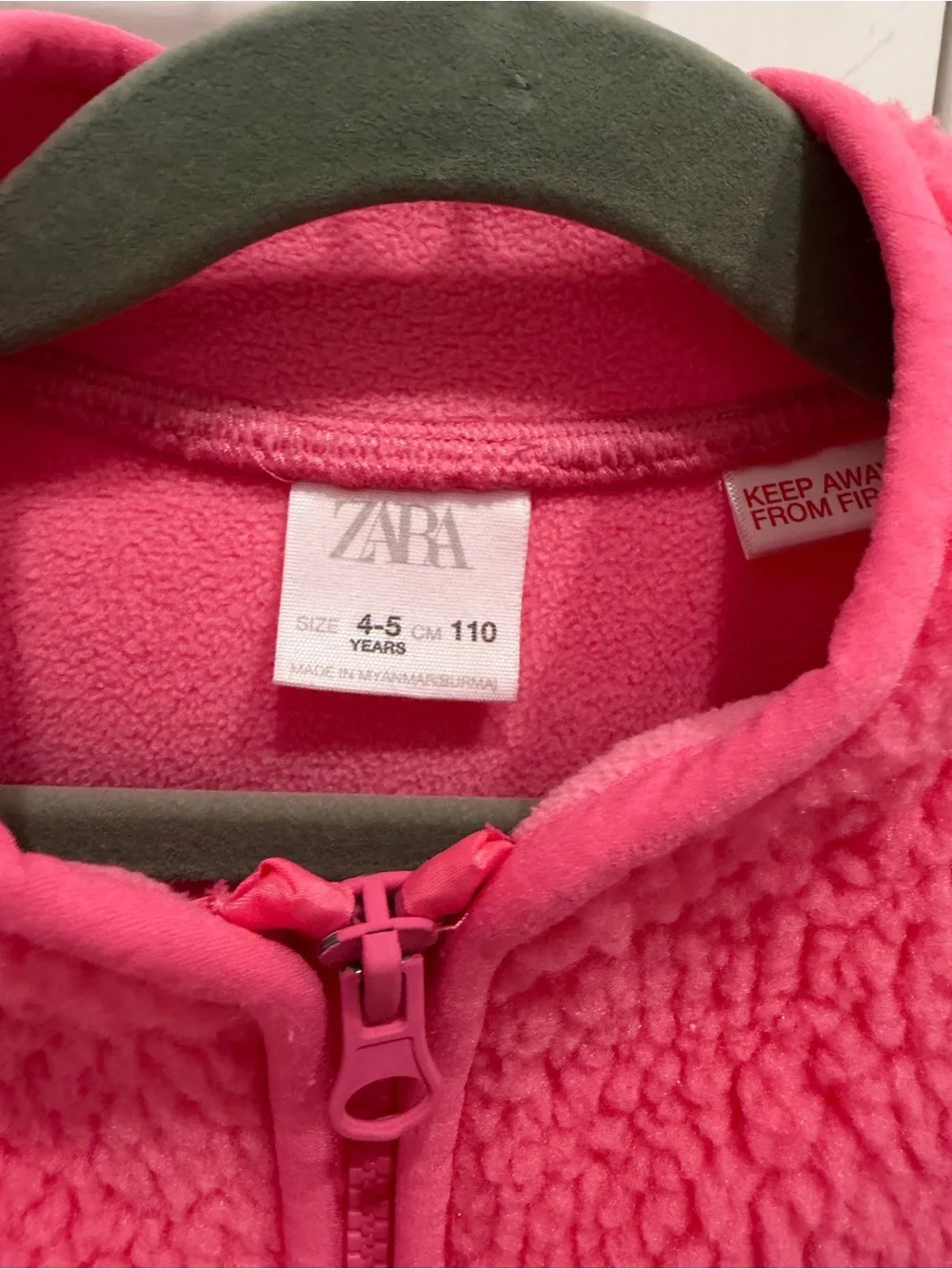 Zara Sherpa fleece zip jacket size 4 to 5